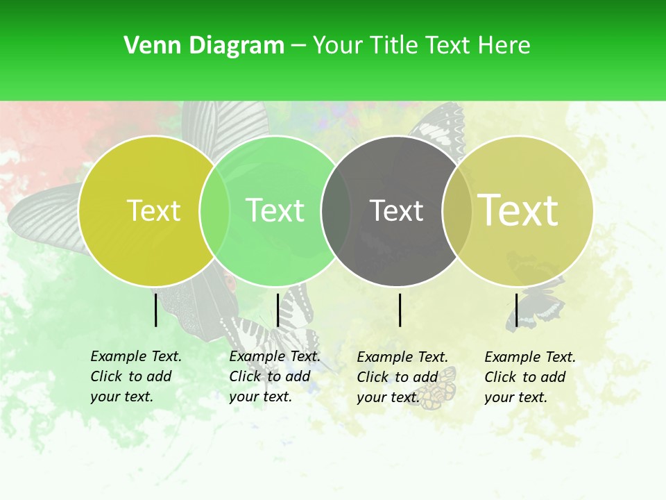 A Group Of Butterflies On A Colorful Background PowerPoint Template