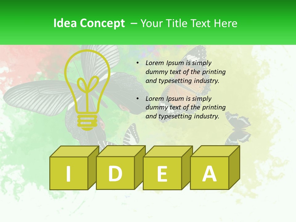 A Group Of Butterflies On A Colorful Background PowerPoint Template