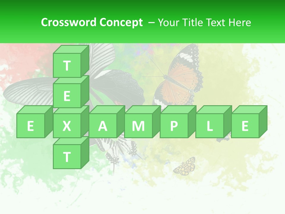 A Group Of Butterflies On A Colorful Background PowerPoint Template