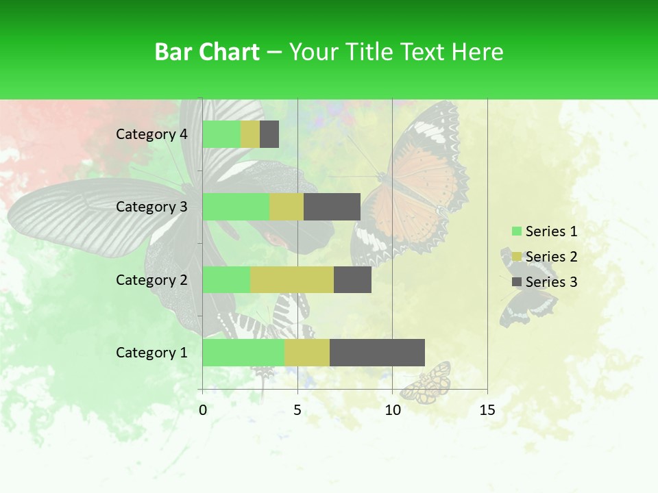 A Group Of Butterflies On A Colorful Background PowerPoint Template