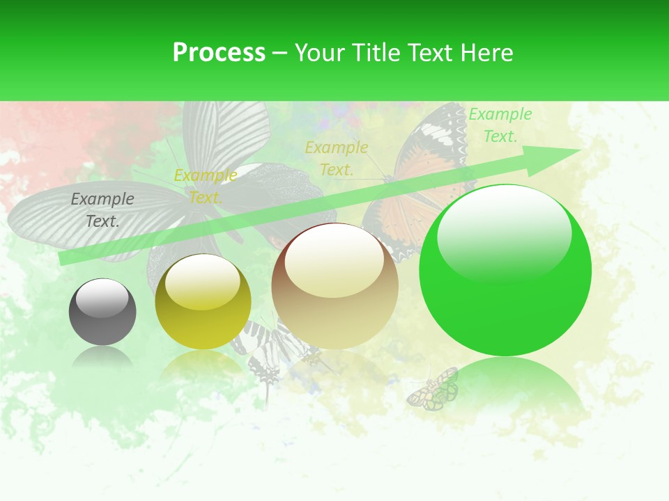 A Group Of Butterflies On A Colorful Background PowerPoint Template