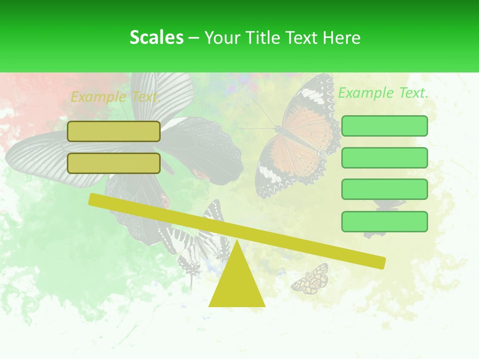 A Group Of Butterflies On A Colorful Background PowerPoint Template