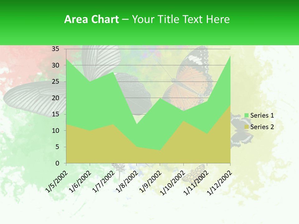 A Group Of Butterflies On A Colorful Background PowerPoint Template