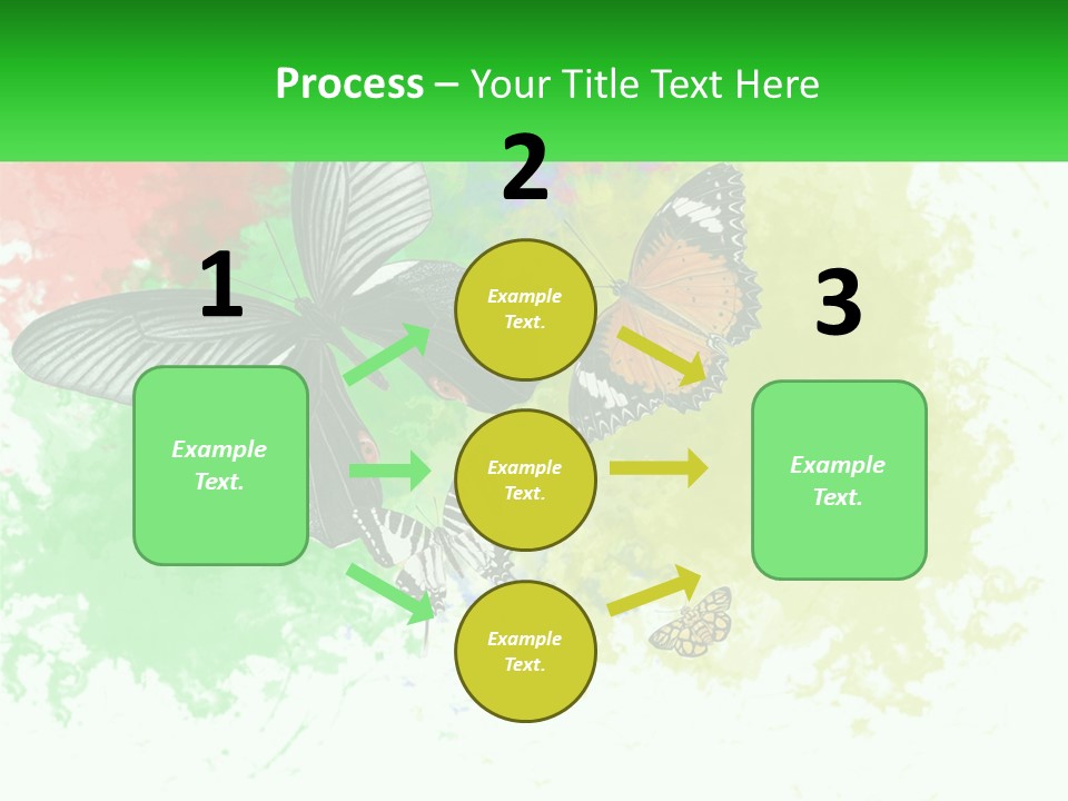 A Group Of Butterflies On A Colorful Background PowerPoint Template