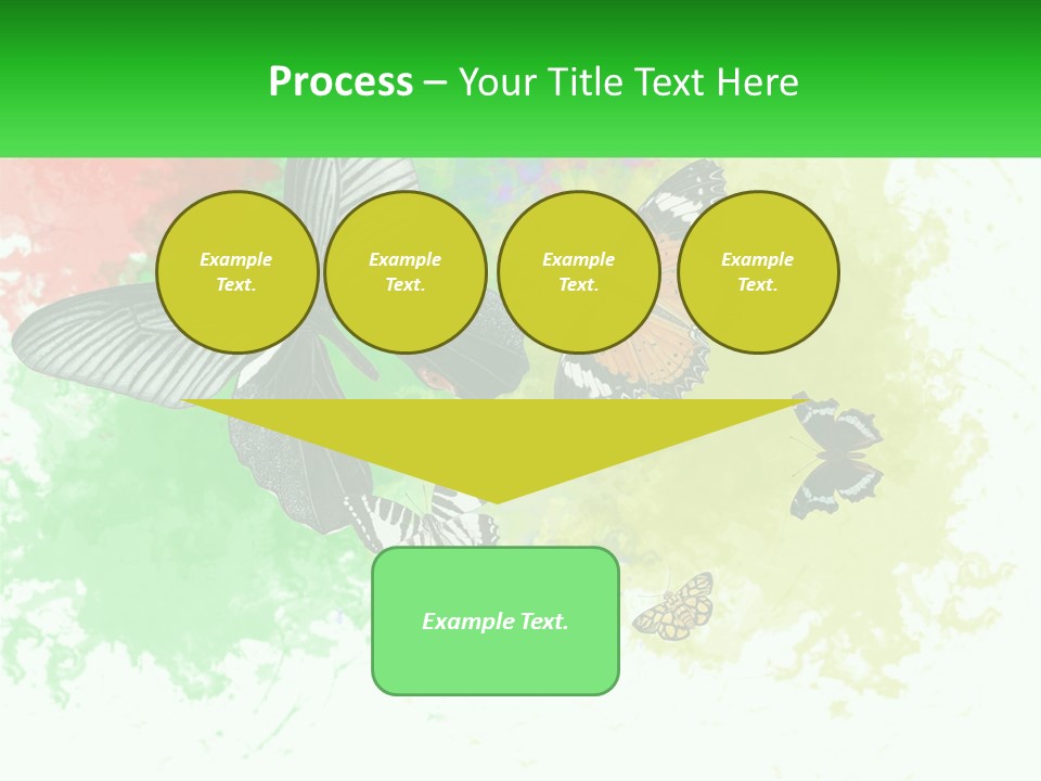 A Group Of Butterflies On A Colorful Background PowerPoint Template