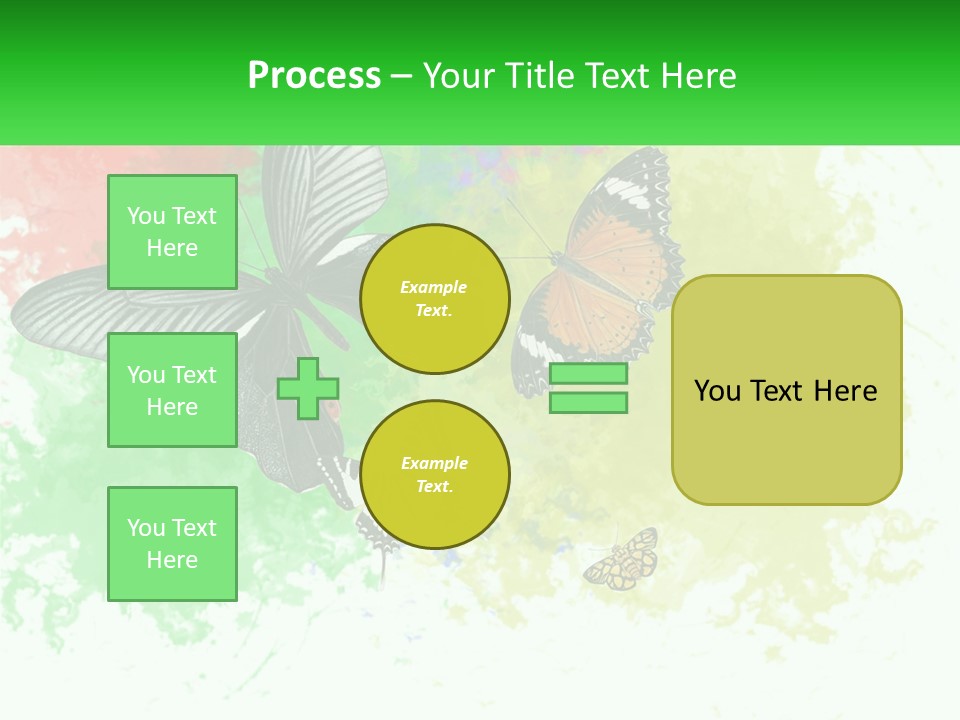 A Group Of Butterflies On A Colorful Background PowerPoint Template