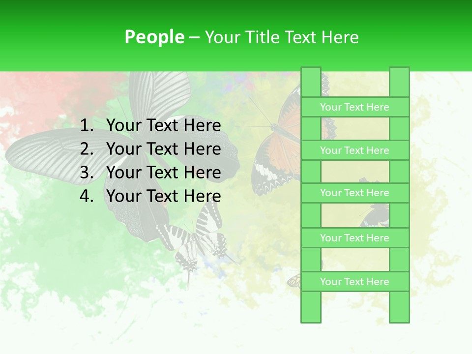 A Group Of Butterflies On A Colorful Background PowerPoint Template