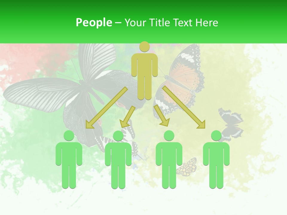 A Group Of Butterflies On A Colorful Background PowerPoint Template