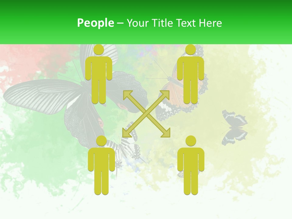 A Group Of Butterflies On A Colorful Background PowerPoint Template