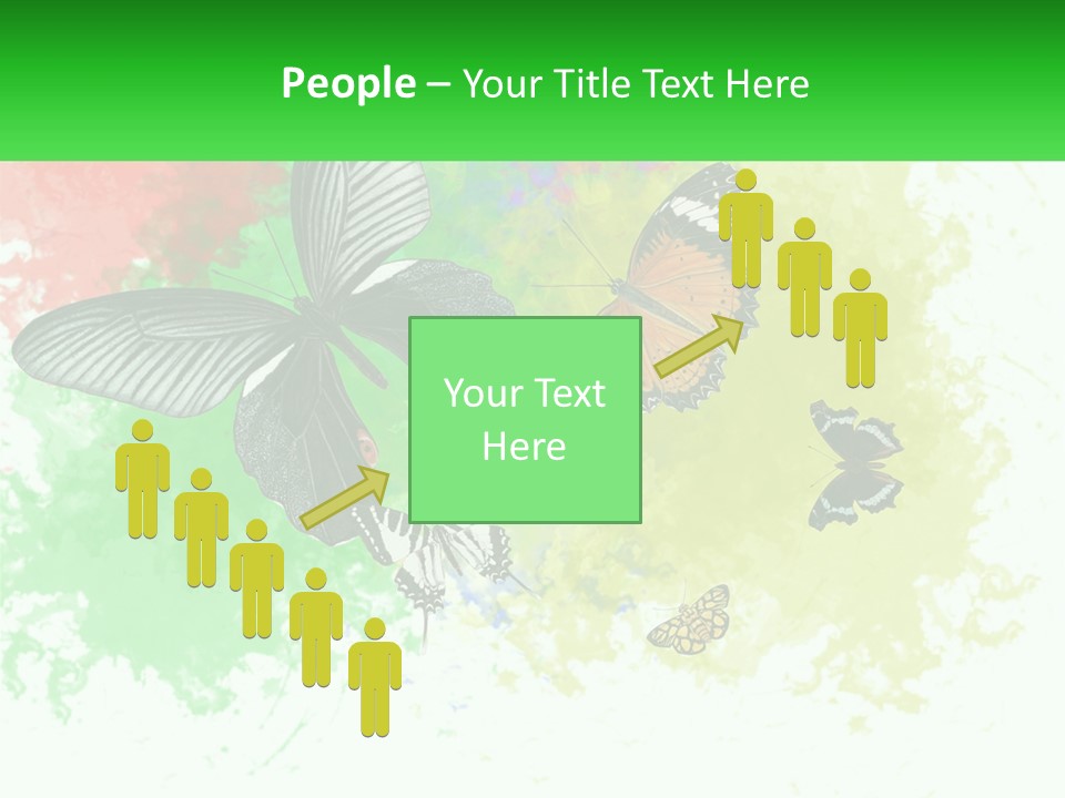 A Group Of Butterflies On A Colorful Background PowerPoint Template
