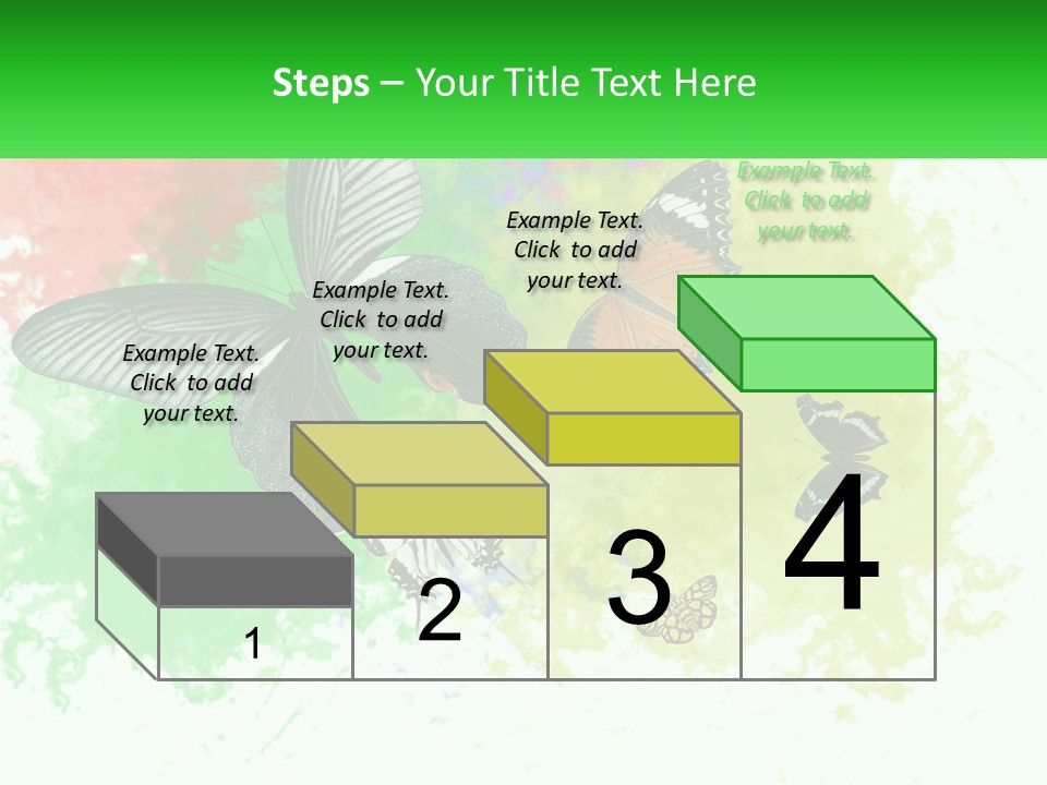 A Group Of Butterflies On A Colorful Background PowerPoint Template