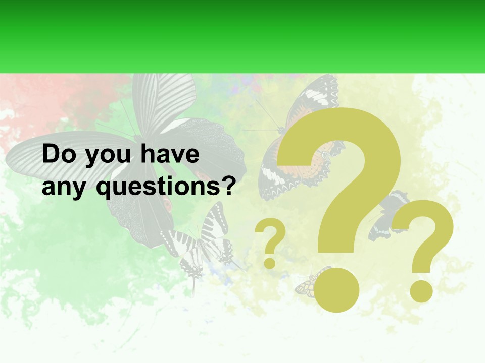 A Group Of Butterflies On A Colorful Background PowerPoint Template