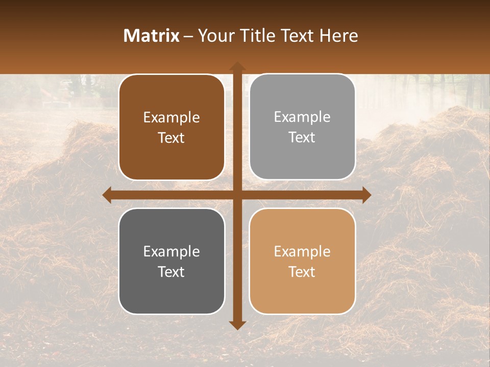 A Pile Of Hay With A House In The Background PowerPoint Template