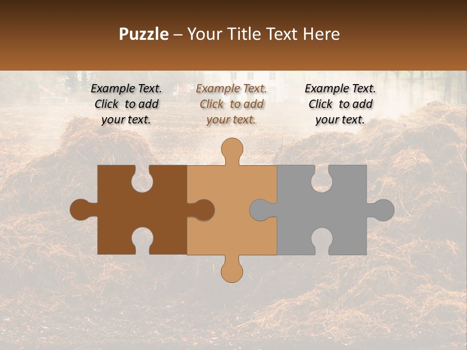 A Pile Of Hay With A House In The Background PowerPoint Template