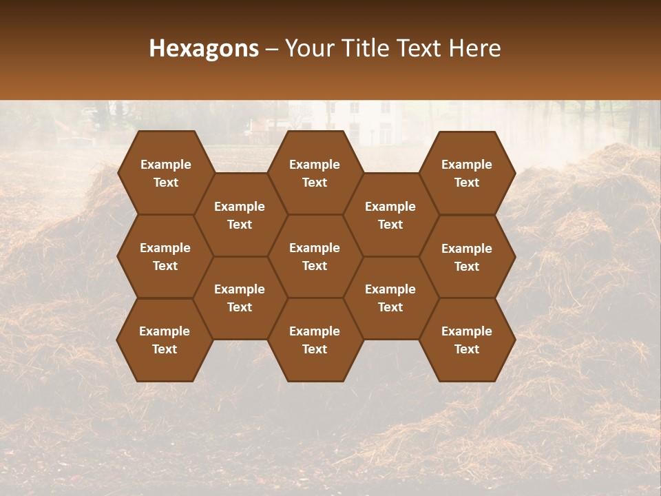 A Pile Of Hay With A House In The Background PowerPoint Template