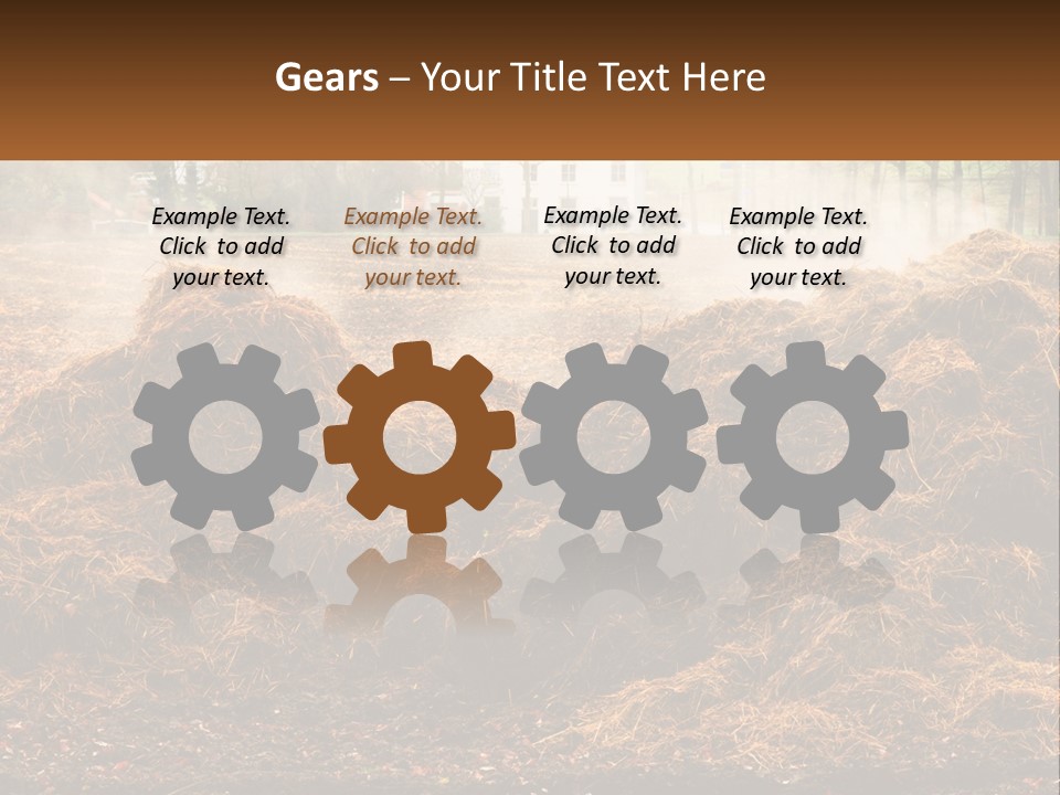 A Pile Of Hay With A House In The Background PowerPoint Template