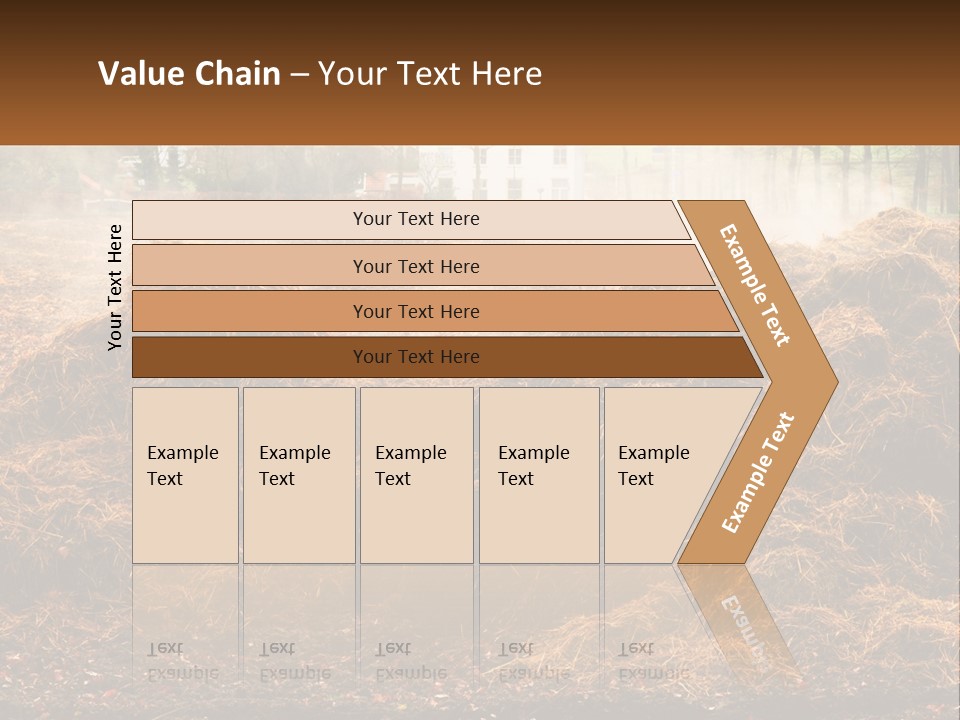 A Pile Of Hay With A House In The Background PowerPoint Template