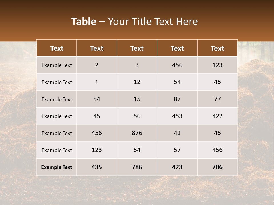 A Pile Of Hay With A House In The Background PowerPoint Template