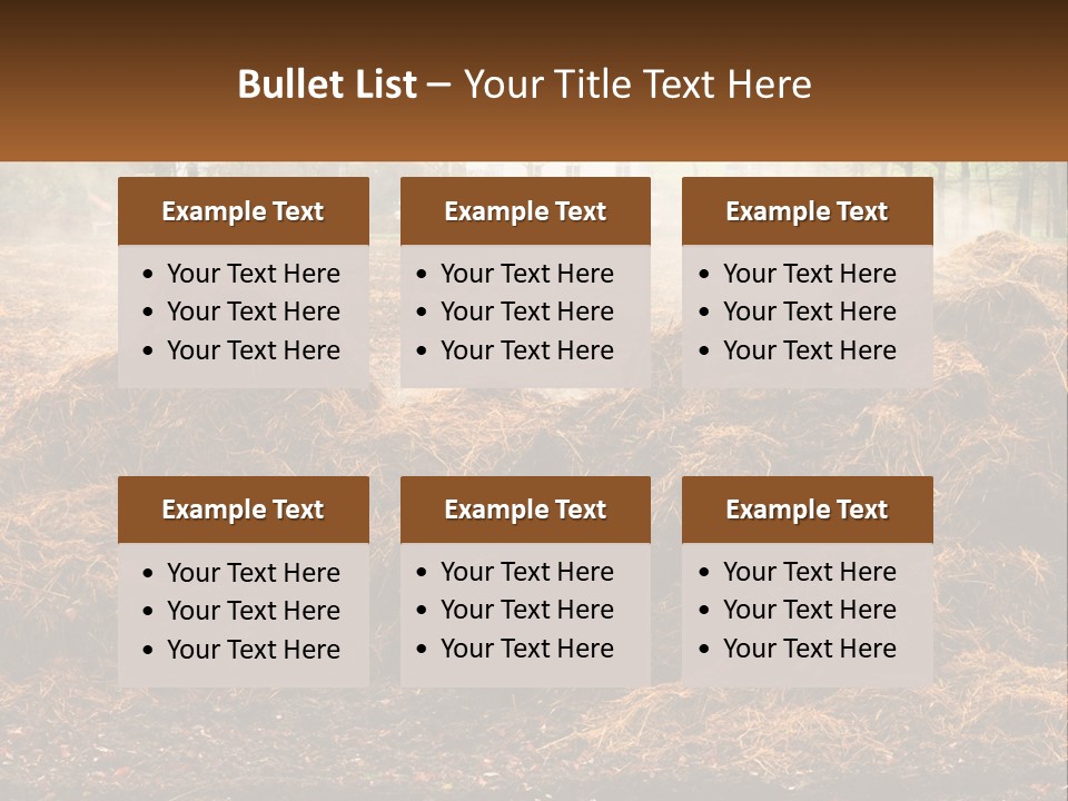 A Pile Of Hay With A House In The Background PowerPoint Template