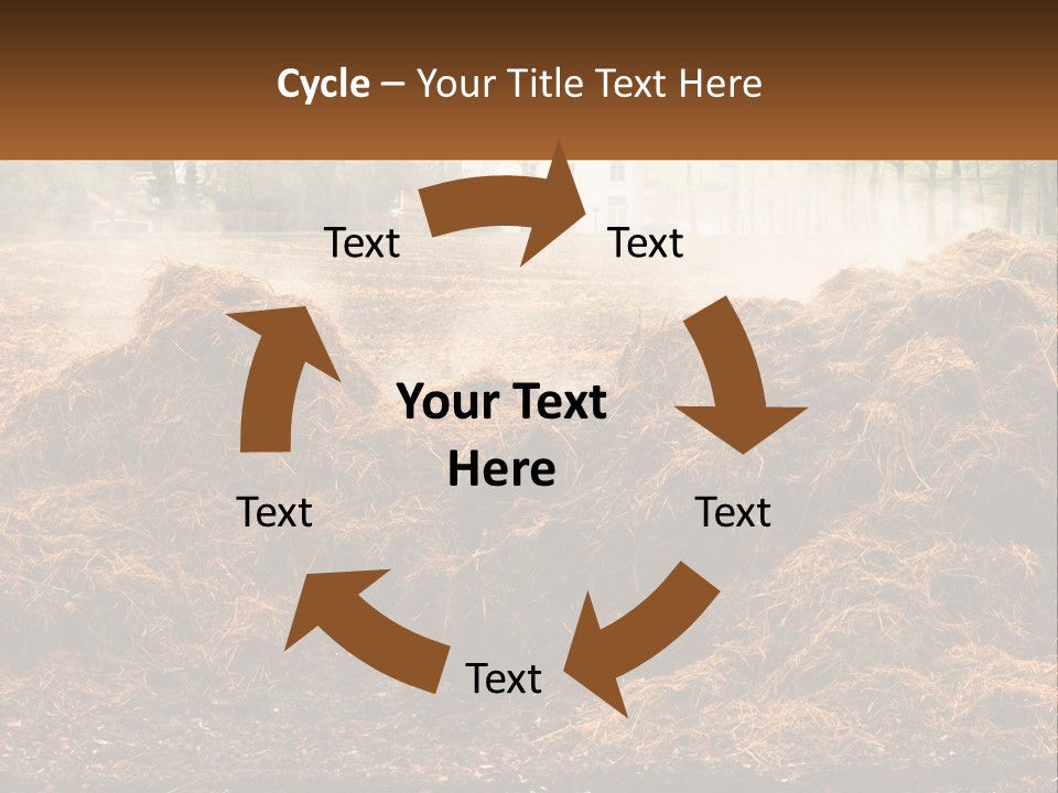 A Pile Of Hay With A House In The Background PowerPoint Template