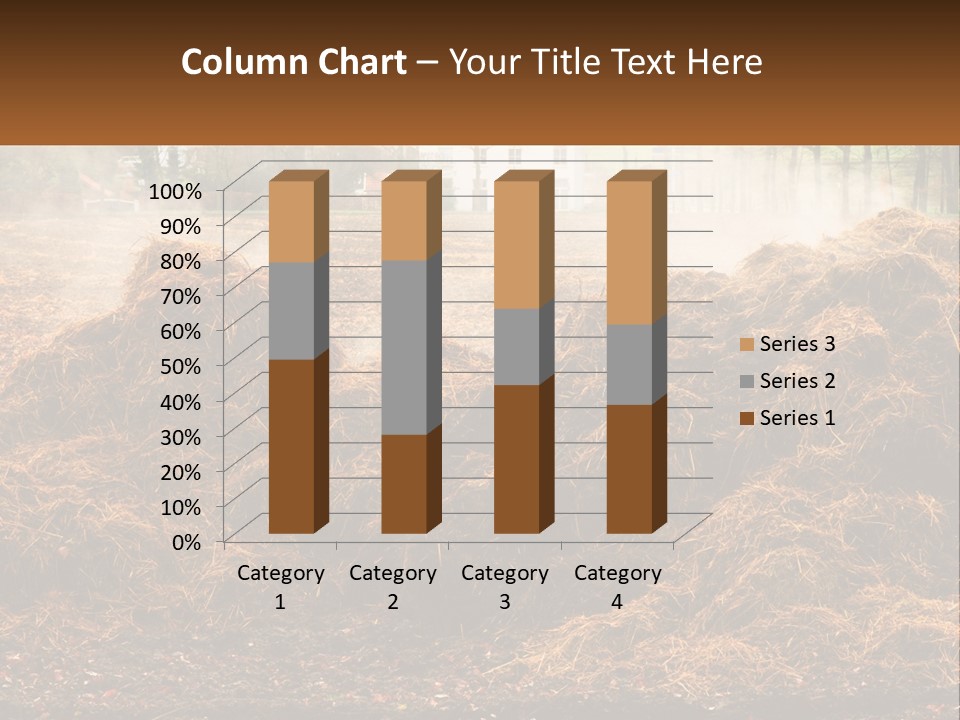A Pile Of Hay With A House In The Background PowerPoint Template