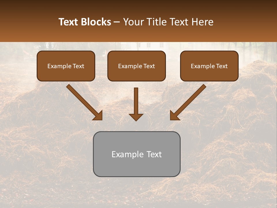 A Pile Of Hay With A House In The Background PowerPoint Template
