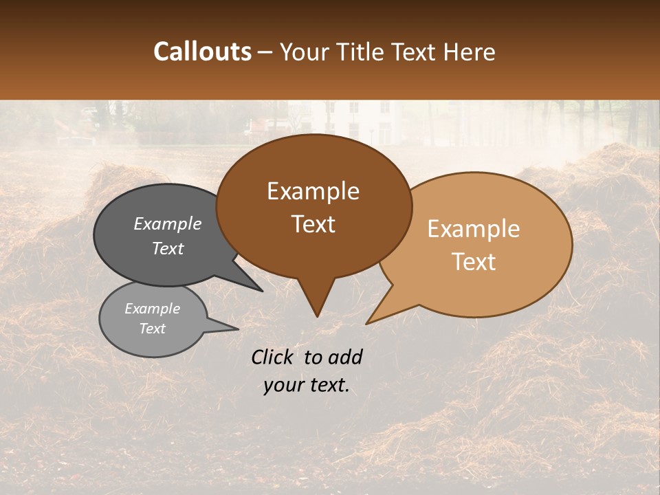 A Pile Of Hay With A House In The Background PowerPoint Template