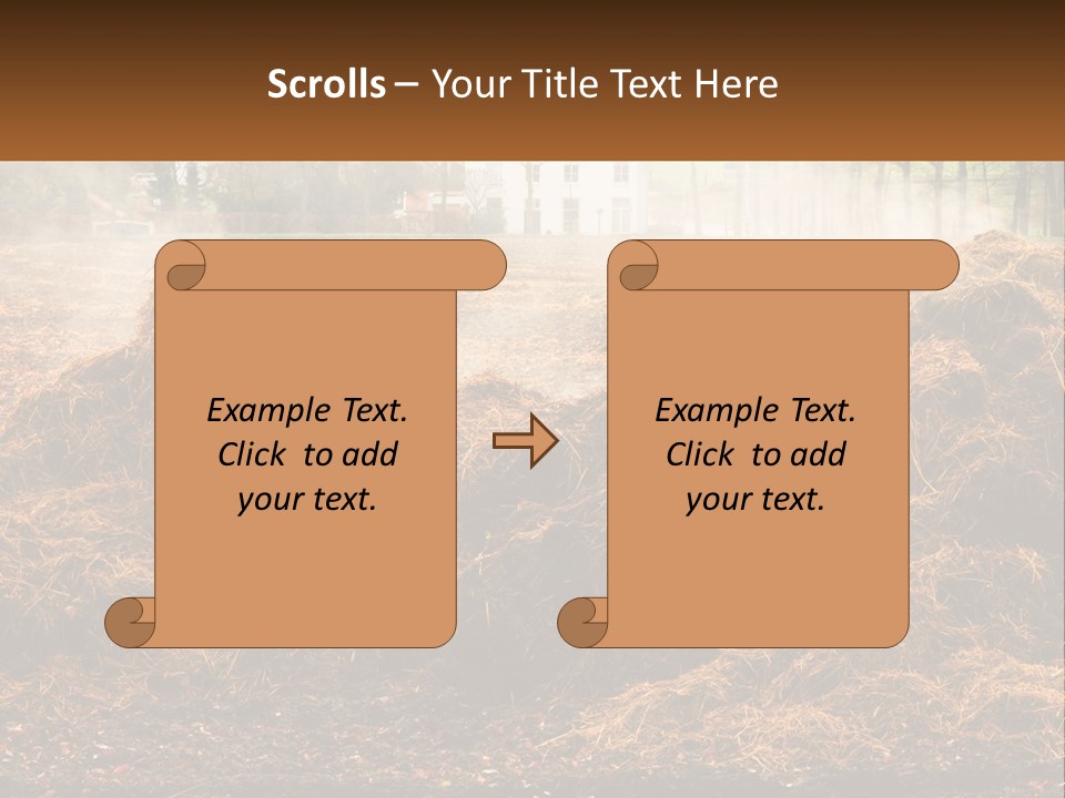 A Pile Of Hay With A House In The Background PowerPoint Template