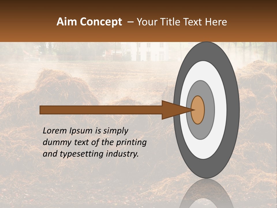 A Pile Of Hay With A House In The Background PowerPoint Template