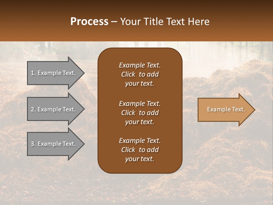 A Pile Of Hay With A House In The Background PowerPoint Template