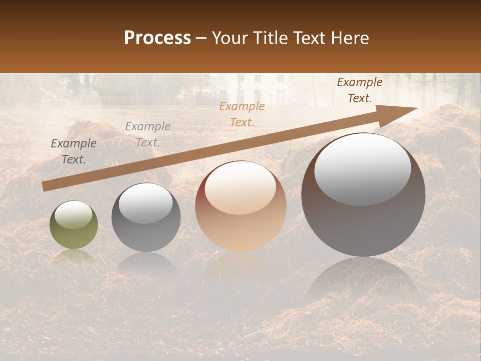 A Pile Of Hay With A House In The Background PowerPoint Template