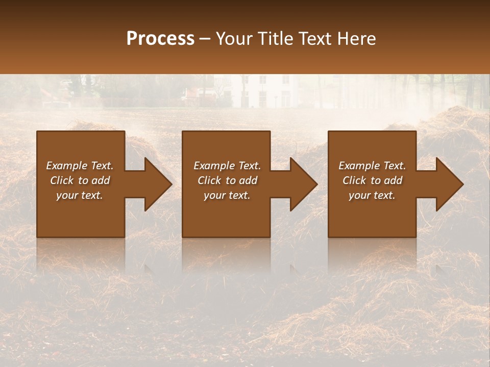 A Pile Of Hay With A House In The Background PowerPoint Template
