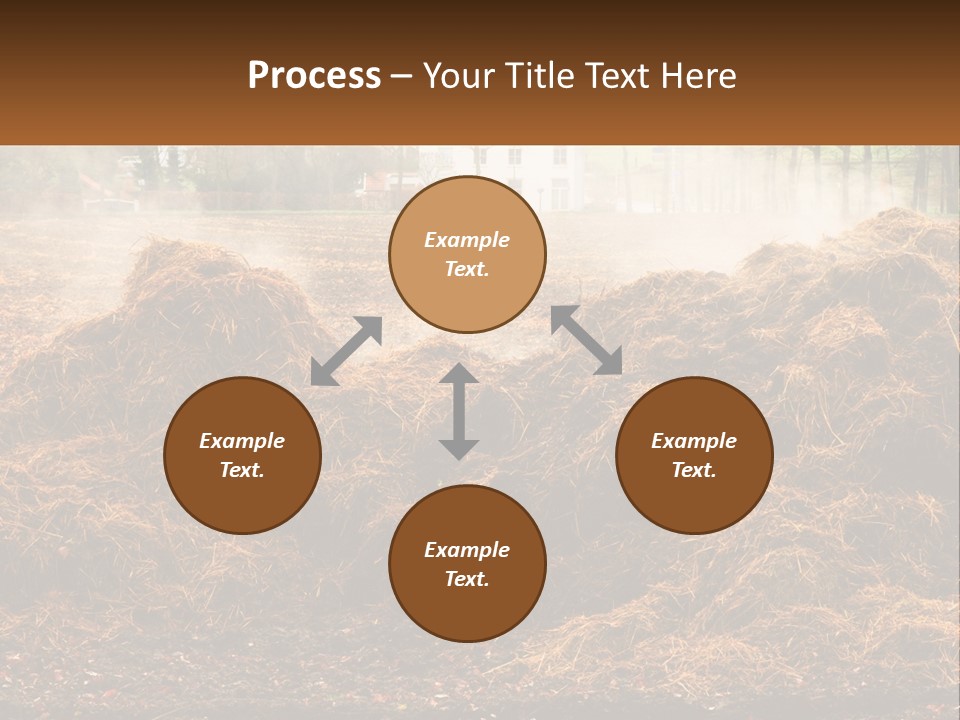 A Pile Of Hay With A House In The Background PowerPoint Template