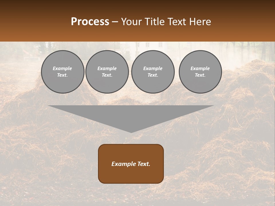 A Pile Of Hay With A House In The Background PowerPoint Template