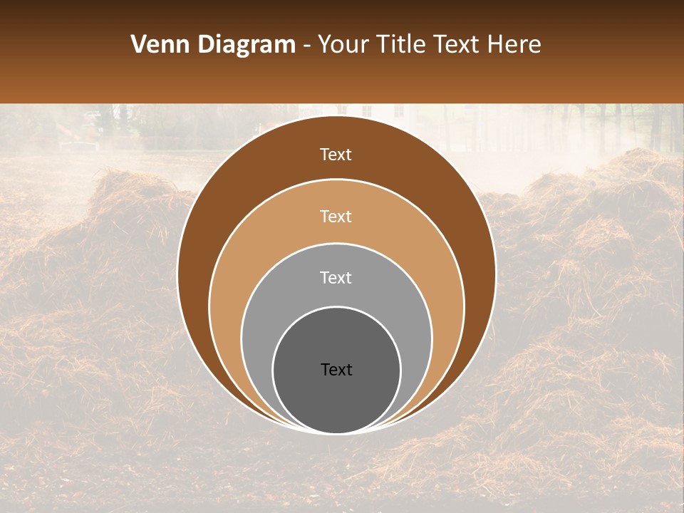 A Pile Of Hay With A House In The Background PowerPoint Template