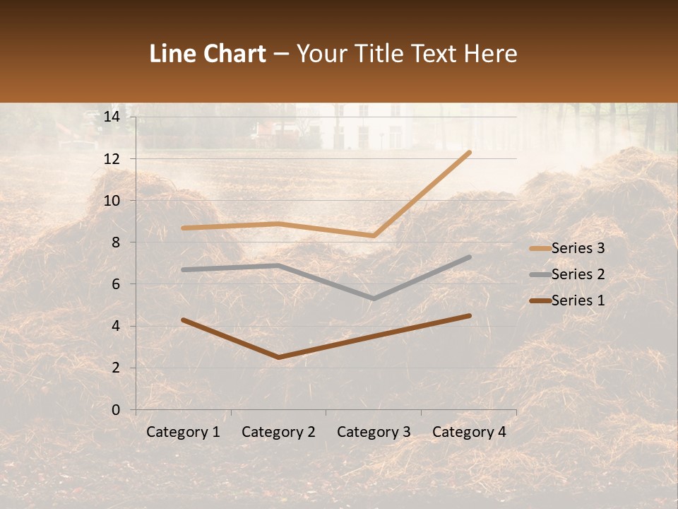 A Pile Of Hay With A House In The Background PowerPoint Template