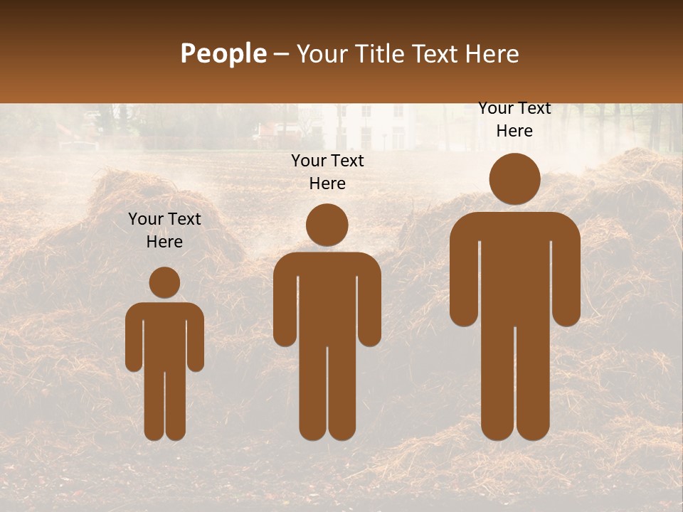 A Pile Of Hay With A House In The Background PowerPoint Template