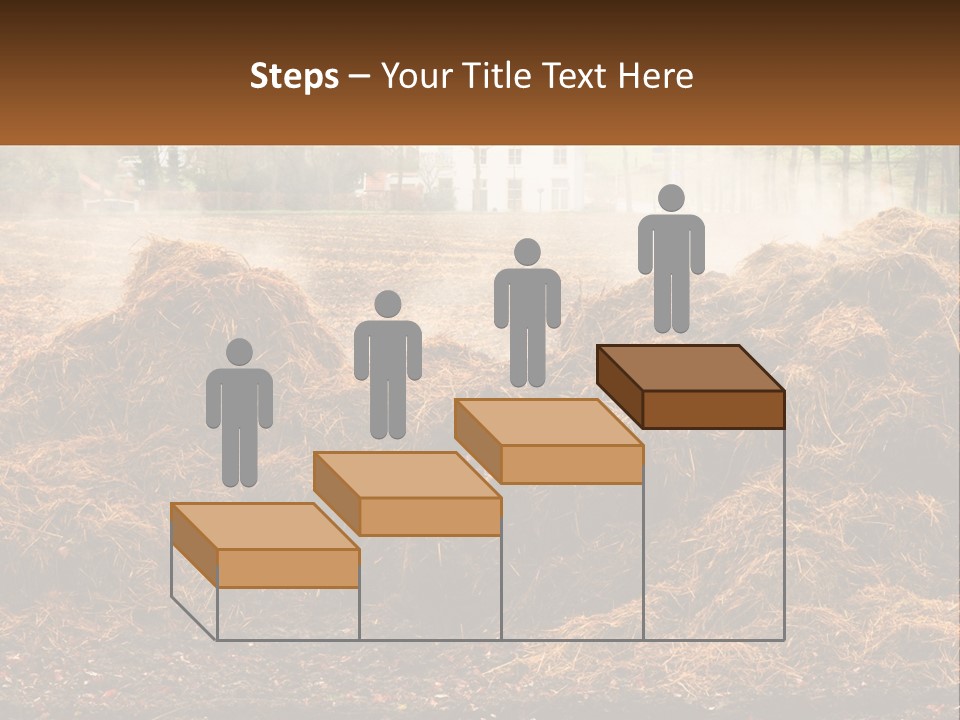 A Pile Of Hay With A House In The Background PowerPoint Template