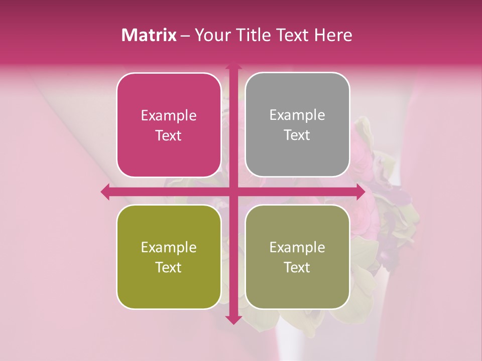 A Woman In A Pink Dress Holding A Bouquet Of Flowers PowerPoint Template