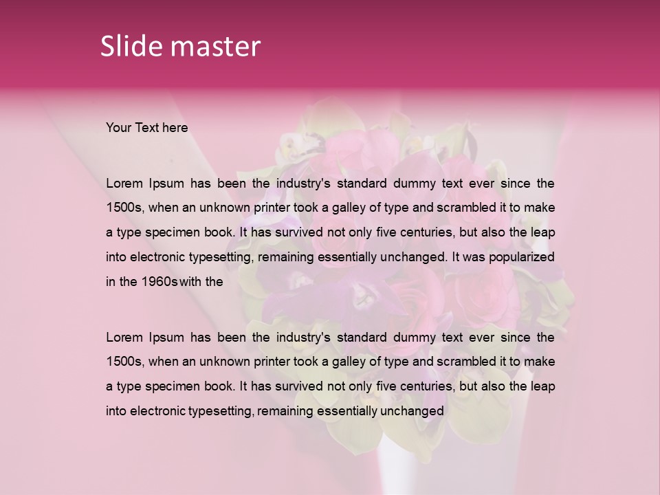 A Woman In A Pink Dress Holding A Bouquet Of Flowers PowerPoint Template