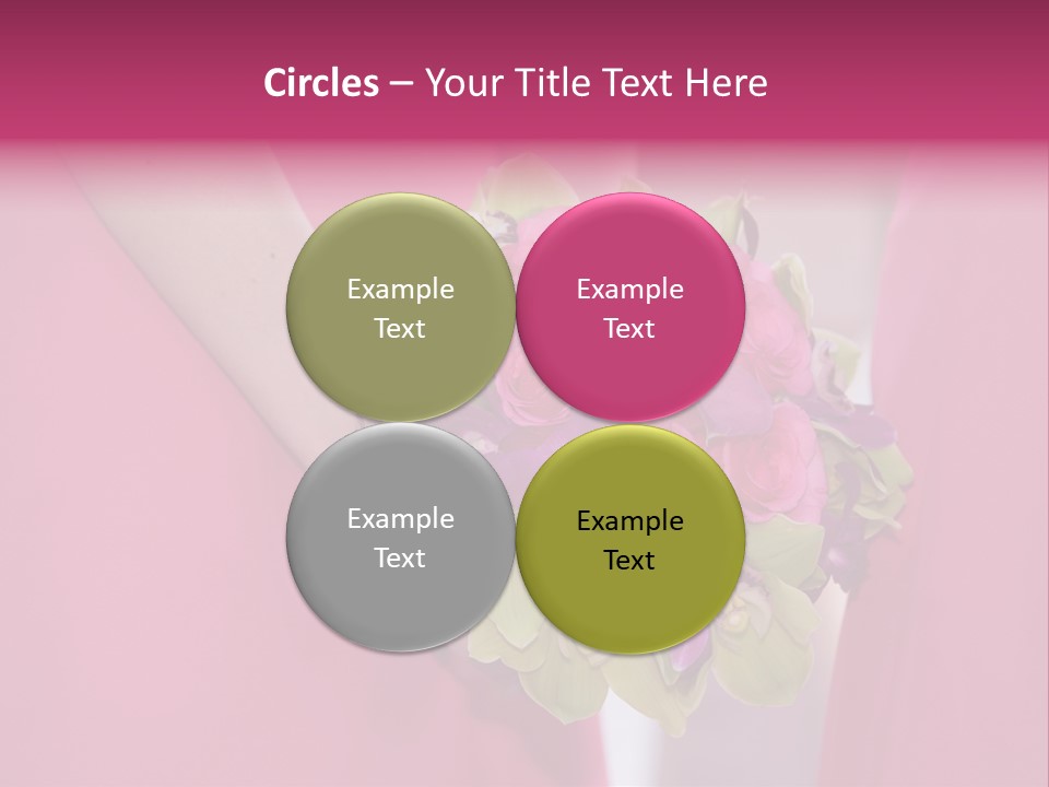 A Woman In A Pink Dress Holding A Bouquet Of Flowers PowerPoint Template