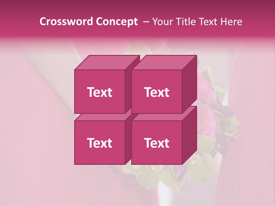 A Woman In A Pink Dress Holding A Bouquet Of Flowers PowerPoint Template