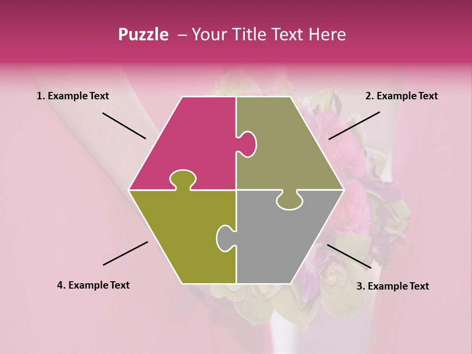 A Woman In A Pink Dress Holding A Bouquet Of Flowers PowerPoint Template