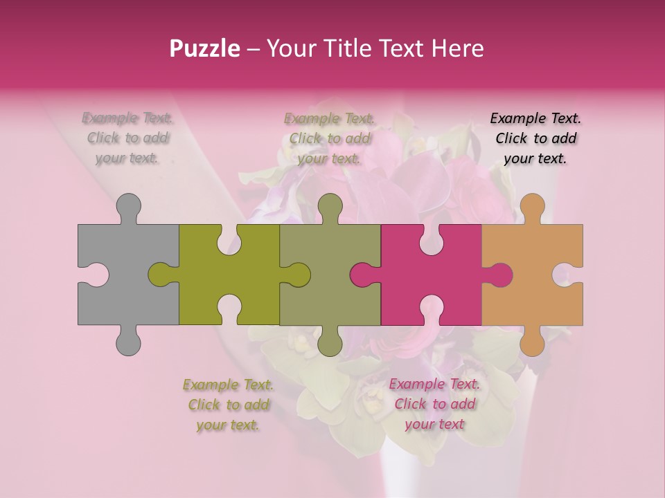 A Woman In A Pink Dress Holding A Bouquet Of Flowers PowerPoint Template