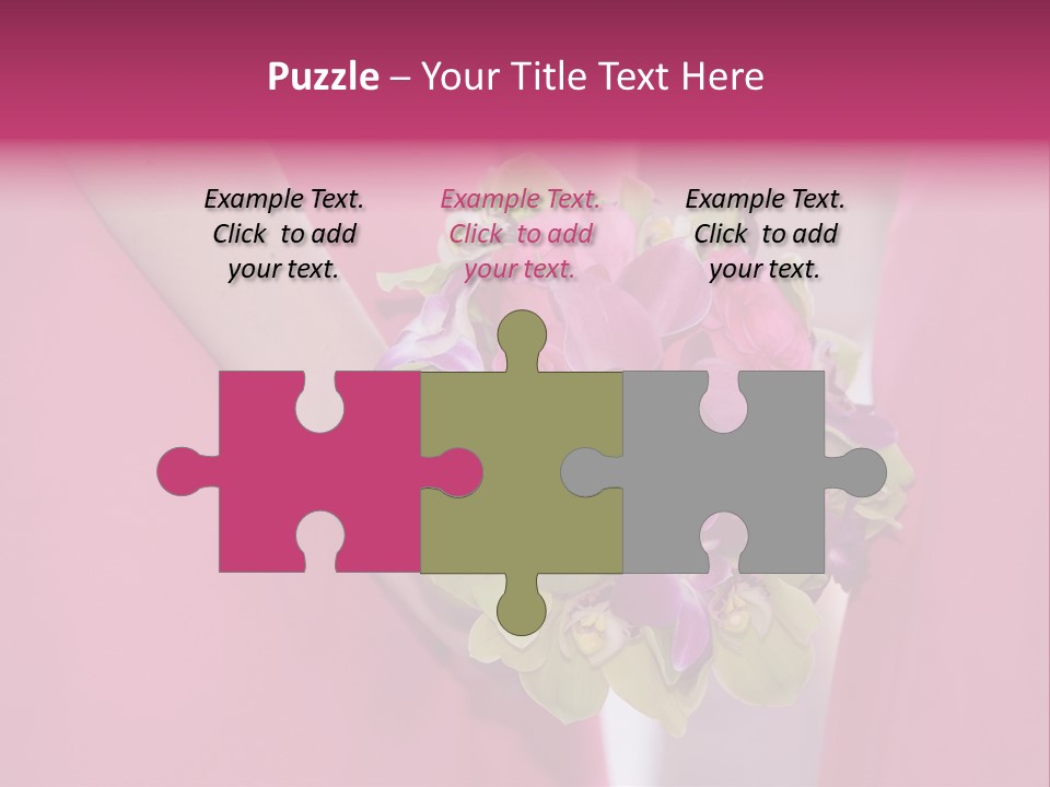 A Woman In A Pink Dress Holding A Bouquet Of Flowers PowerPoint Template