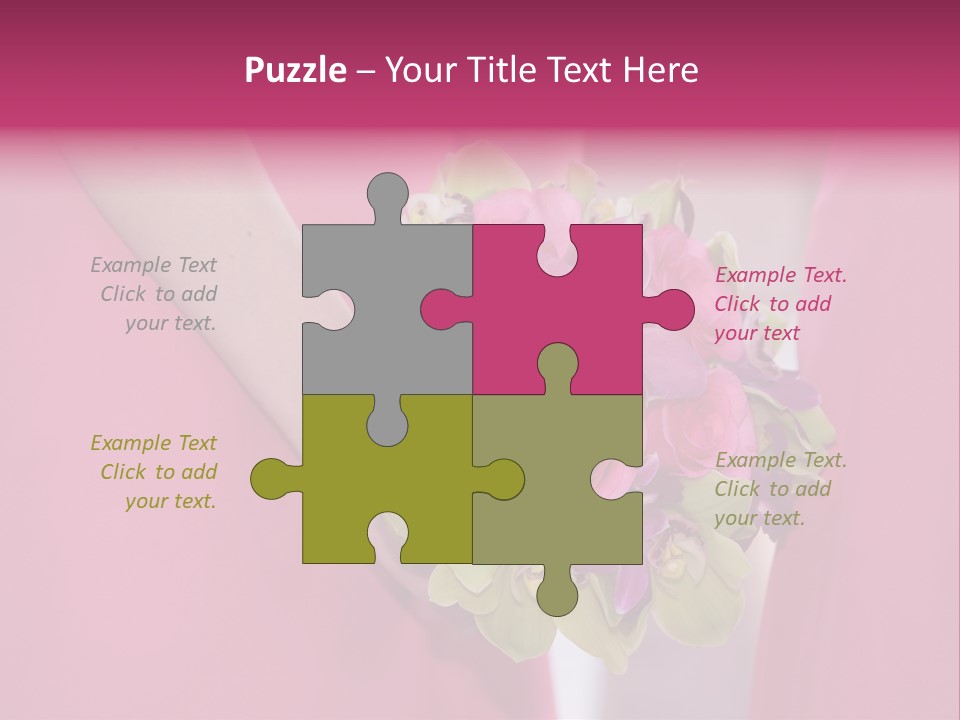 A Woman In A Pink Dress Holding A Bouquet Of Flowers PowerPoint Template
