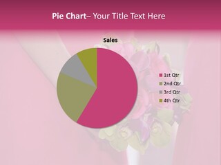 A Woman In A Pink Dress Holding A Bouquet Of Flowers PowerPoint Template