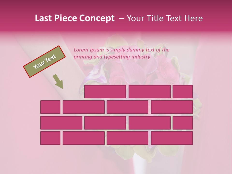 A Woman In A Pink Dress Holding A Bouquet Of Flowers PowerPoint Template
