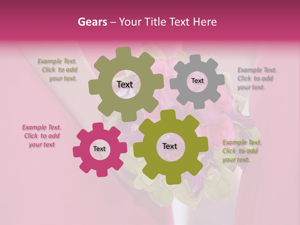 A Woman In A Pink Dress Holding A Bouquet Of Flowers PowerPoint Template