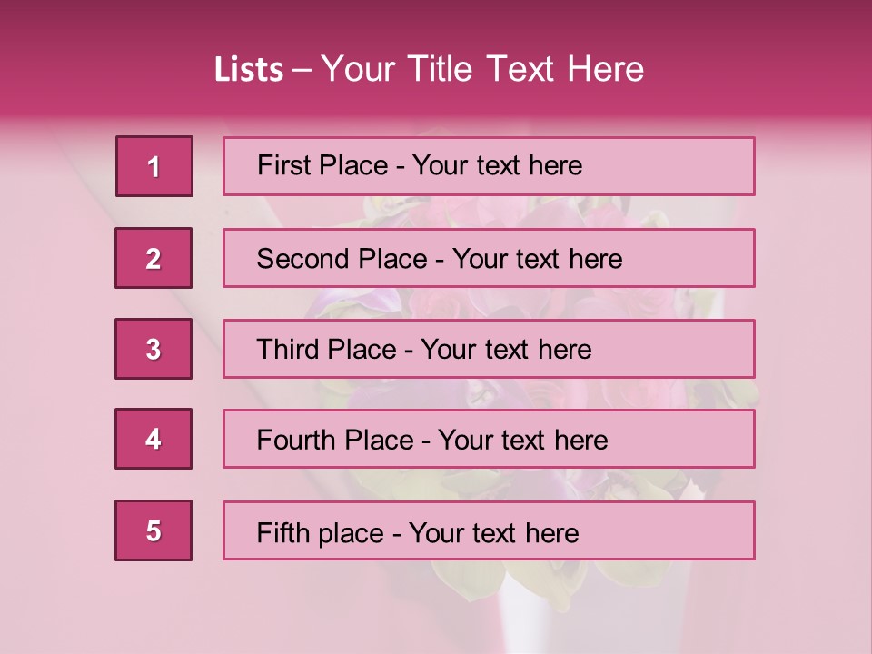 A Woman In A Pink Dress Holding A Bouquet Of Flowers PowerPoint Template